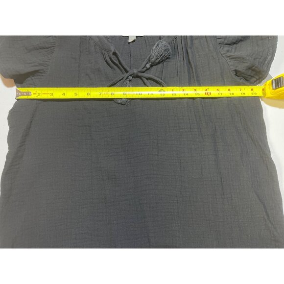 Style & Co Womens Medium Black Gauze Top - Picture 3 of 9